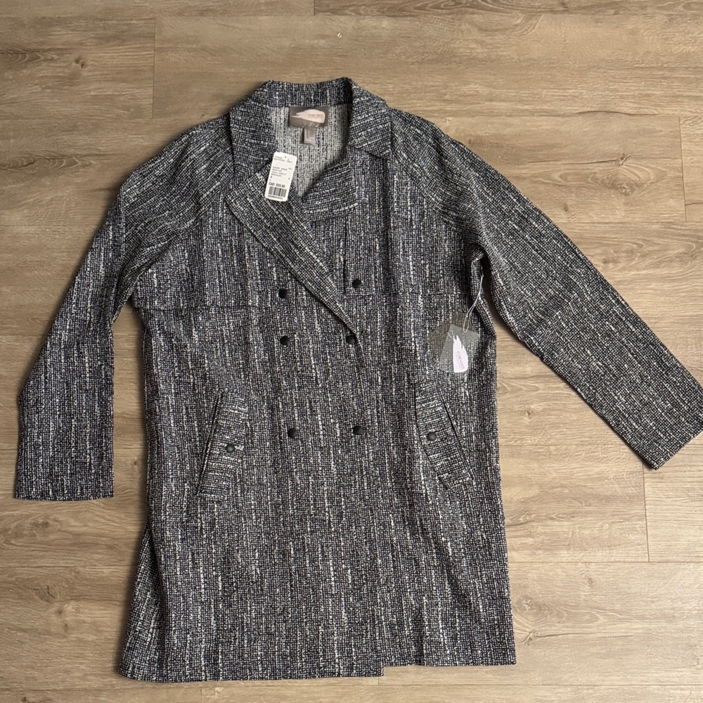 Forever 21 Charcoal Double-Breasted Lightweight Coat
